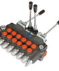 6 Spool 21GPM Hydraulic Directional Control Valve With Joystick, Double Acting, 3625 PSI Max, SAE 10 Inlet, SAE 12 Outlet