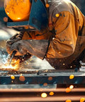 Welder using Heavy Duty 6pc Magnetic Welding Ground Clamps With Strong Copper Tail Connectors For Tough Jobs And Cutting Projects.