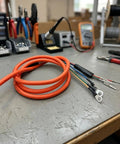Upgrade Your Ride With Heavy Duty E Bike Motor Extension Cable Featuring Premium Pure Copper Core And High Conductivity For 1000W Systems Designed To Handle Massive Loads Without Voltage Drop While Staying Super Durable And Weatherproof In Any Climate., orange 2.5mm² copper e-bike motor extension cable with sealed connectors and ring terminals
