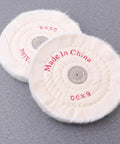 2 Pack Dope White Cloth Buffing Wheels 6 Inch For Polishing And Grinding visible with alumina material, low noise design.