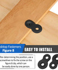 20 Piece Heavy Duty Figure Eight Table Top Fasteners Thick Iron Desktop Connectors mounted on wood surface for easy installation