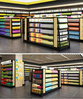 Heavy Duty Double Sided Garage Shelving 4 Tier Adjustable Metal Storage Rack Made For A Serious Home Flex With Ironclad Steel Build and Zero Hassle Organization In Sleek Black in a retail store display.