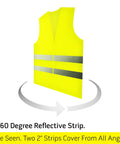20 Pack Yellow Hi Vis Reflective Safety Vests With 360 Degree Visibility And Silver Strips Mesh Lightweight for Work, Cycling, Running, Construction Unisex Fit.