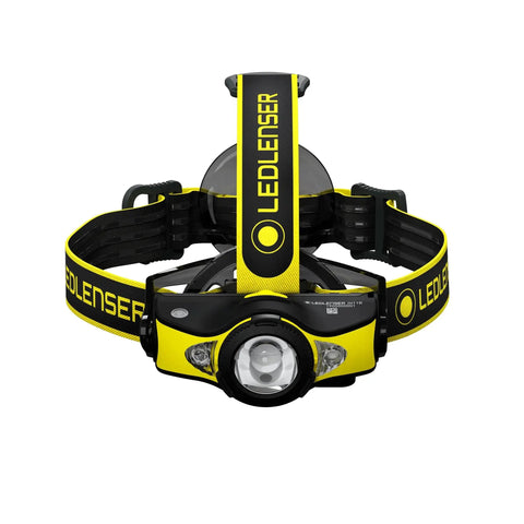 Front view of IH11R Headlamp Powerhouse 1000 Lumen Output, 320 Meter Beam, Four Brightness Levels, RGB Night Vision LEDs.