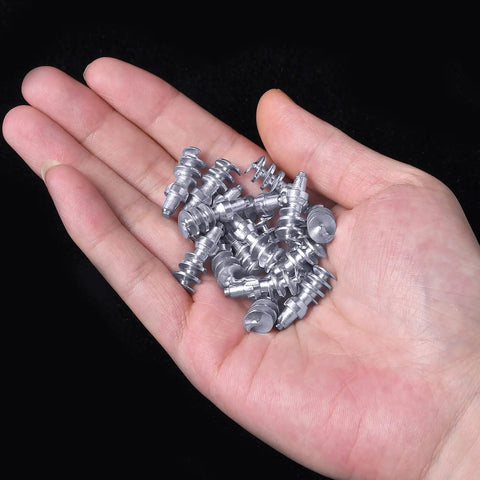 Super Heavy Tungsten Carbide Tire Studs For Winter Ice Control Grip Like Crazy On Frozen Roads For Trucks Atvs And Bikes Easy Screw In Install Tool Included Built Tough For Any Terrain in a hand.