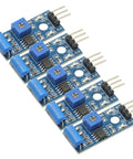 Motion Sensor Module And Vibration Sensor Pack For Arduino Projects 5 Pcs Vibration Switch Alarm Sensors With Digital Output For 3 3V To 5V Compact 3 2cm By 1 4cm PCB Perfect For DIY Security Prototyping And Hands On Experiments, five blue SW-420 modules