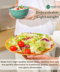 40 Piece Wheat Straw Dinnerware Set For 8 Unbreakable Plates And Bowls Includes 10 Inch Dinner Plates 9 Inch Dessert Plates