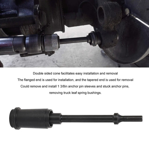 7 Inch Short Anchor Pin Driver Kit For Trucks And Trailers, Pneumatic Pin Removal And Installation Tool on a vehicle