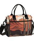 Insulated Lunch Bag For Adults And Kids With Desert Landscape Print large reusable lunch box with adjustable strap