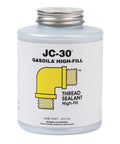 JC 30 Thread Sealant For Extreme Temps And High Pressure Pipes And Valves, pint container with label showing yellow pipe fitting.