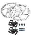 Top Grade Motorcycle Brake Rotor Mountain Bike Mechanical Disc Brake Set 160mm rotors and hardware kit with aluminum parts.
