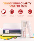 Clear Vinyl Transfer Tape Roll With Alignment Grid 12 Inch By 50 Feet For Silhouette Cameo shown with cutter and features