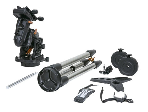 Pro Grade Computerized German Equatorial Mount And Tripod For Serious Stargazing With NexStar Controller, disassembled setup.
