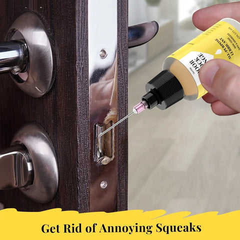 Applying Door Hinge Lubricant With 1 Oz Needle Oiler For Quick Squeak Fix On Doors, Locks, Tools, And Bicycles, No More Squeaks
