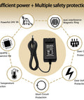 24V 3A Power Supply Adapter 72W AC To DC Converter 100-240V Input 24V Output with safety features for LED and CCTV