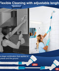 Person cleaning tiles with Cordless Electric Spin Scrubber With 3 Interchangeable Heads for Tub Tile Shower Cleaning.