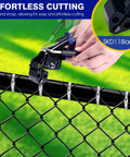 Beefy Pro Grade Heavy Duty Stainless Steel Cable Tie Gun Kit With 200 Pieces Of 11.8 Inch Metal Zip Ties; used on chain link fence