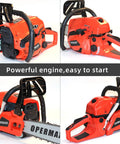 Durable Beast 58CC Gas Chainsaw With 20 Inch Bar Powerhouse 3.8 HP Two Stroke Petrol Saw 12500 RPM Low Kickback Chain
