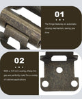 Self Closing Cabinet Hinges One Half Inch Overlay, Semi Concealed Steel Hinges close-up view with automatic mechanism