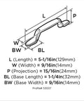 Diagram of 3 Inch Center To Center Satin Nickel Cabinet Pull 10 Pack Everyday Heritage Drawer Handle dimensions and specifications.
