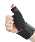 Person wearing Reversible Thumb And Wrist Stabilizer Splint Brace For Trigger Finger Pain Relief Arthritis Tendonitis BlackBerry Thumb And Sprains Lightweight Breathable 3D Fabric For All Day Comfort And Fast Recovery