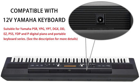 12V 2A DC Power Adapter For Digital Pianos And Portable Keyboards Replacement PA130 PA130B Charger That Powers Your Keys Smoothly And Safely With 100V 240V Input, Yamaha keyboard power port