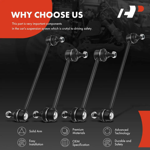 Set Of 4 Front And Rear Sway Bar Links Kit Stabilizer Links For Toyota Camry 1997 2001 Avalon 1997 2004 Solara 1999 2003 Lexus RX300 1999 2003 ES300 1997 2001 Beefed Up Ride Quality displayed with features