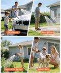Retractable Garden Hose Reel With Auto Slow Retract No Tangle, 100 Ft Of One Half Inch Hose, used for washing cars and pets.