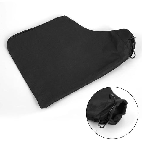 Miter saw dust collection bag made from heavy duty nylon, features steel ring, adjustable zipper opening for easy attachment.