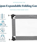 Go With Me Portable Mesh Baby Gate For Hallways And Doorways Expandable From 30 To 48 Inches Folding Safety Gate side view