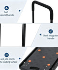 Heavy Duty Folding Hand Truck Featuring Four Sturdy Casters And Rock Solid Aluminum Handles For Zero Hassle Moving Up To 330 Pounds Without A Sweat On Any Project with soft and steel integrated handles and anti-slip surface.