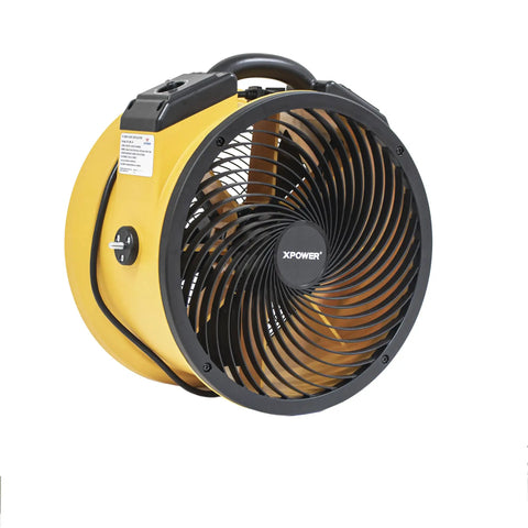 Hardcore Yellow Dock Fan Pumpin Out 2100 CFM Of Ice Cold Air Up To 170 Feet, heavy duty design, ideal for warehousing.