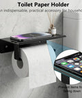 Dope Matte Black Bathroom Accessories Set 5 Piece Rustproof SUS304 Stainless Steel Toilet Paper Holder With Shelf