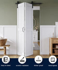 Space Saving Bifold Barn Door Kit 36 By 84 Inches With MDF Bi-Fold Sliding Closet Doors Hardware Included Pre Finished installed view