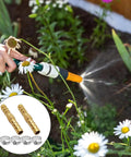Brass Hose Barb Fittings Repair Kit for Water, Fuel and Air Lines with brass splicer menders and pipe clamps in garden use.