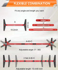 Adjustable Stair Tread Template Tool And Woodworking Stair Gauge Jig Expands From 10.5 To 60.5 Inches showing flexible combination with 360-degree angles.