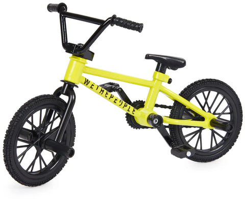 BMX Finger Bike Replica With Metal Frame For Realistic Flick Tricks Movable Parts Authentic Graphics Yellow Mini Deck Style