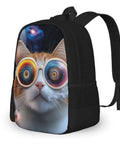 Roomy College Laptop Backpack With Dope Galaxy Space Cat Design Fits 15 Inch Notebook Durable Oxford Fabric For School Work Travel