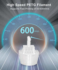 High speed 3D printing with Crystal Clear PETG Filament 1.75mm 1kg for lampshades, DIY projects, and home decor up to 600mm/s
