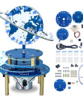 Hands On Soldering Practice Project Kit For DIY Globe And Planetary Motion Rotating Universe Model Electronic Kit With Music And Brightness Adjust For STEM Classroom Teaching Gift, components and assembled model