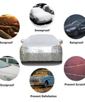 Heavy Duty All Weather 2 Layer Car Cover With Driver Door Zipper Universal Sedan Fit Up To 200 Inches Waterproof UV Protection