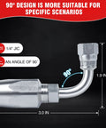 AKM 2-pack 90-degree hydraulic hose field repair kit, 1/4 in ID, reusable, silver metal fittings