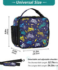 Insulated Lunch Bag With Shoulder Straps For Office Travel School Keeps Food Fresh With A Dope Lightning Bolt Design, Spacious Main Compartment, Side Pockets, Durable Polyester Tote For Kids Men Women. Universal size 11.2x9.8x3.5in polyester lunch bag with bike print and detachable strap