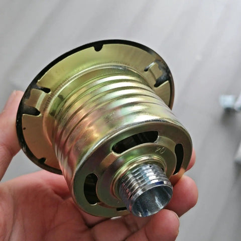 Two Pack Concealed Pendent Fire Sprinkler Head with Flush Cover Plate DN15 Half Inch Thread K80 Rating, brass construction, shown in hand.
