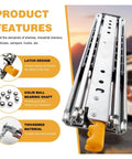 Product features of 44 Inch Side Mount Full Extension Drawer Slides Pair With Lock, tool free install quick release latches, latch design