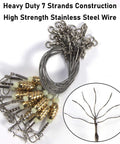 15 Pack Bangin Carolina Ready Rigs For Bass And Freshwater Fishing 10 Inch Wire Leader Pre Rigged With Bullet Sinker Swivels Brass Three Eighth Ounce Sinker And Quick Change Duo Lock Snap, stainless steel rig set
