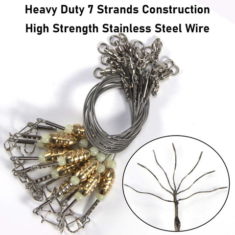 15 Pack Bangin Carolina Ready Rigs For Bass And Freshwater Fishing 10 Inch Wire Leader Pre Rigged With Bullet Sinker Swivels Brass Three Eighth Ounce Sinker And Quick Change Duo Lock Snap, stainless steel rig set