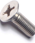 Premium Stainless Steel Phillips Flat Machine Screws 1/4 28 Long 3/4 Inch Fine Thread with a clear view of the head and threads.