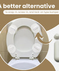 Toilet Seat Bumper Kit With Rubber Adhesive Pads For Cushioning And Protection displayed on seat, Pack Of 4