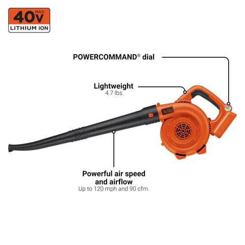 40V Max Cordless Hard Surface Sweeper With PowerCommand For Quick Debris Clearing On Driveways Decks And Garages Lightweight Tool Only 120 MPH Air Speed And 90 CFM Airflow